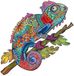 Aquamarine Dier Houten Puzzel Kameleon Puzzel Veelkleurig Enfants