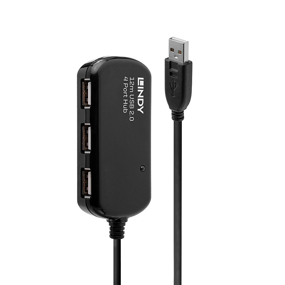 LINDY 42783 USB Hub - 12 m - Black