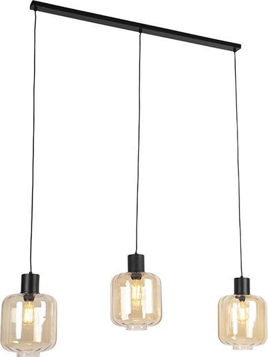 QAZQA Qara Hanglamp Eettafel - 3 Lichts - L 1400 mm - Beige