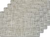 Zeller placemats gestreept - 6x - kunststof - 44 x 29 cm - grijs