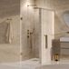 Brauer Void - Nisdeur - Helder Glas - 80 x 200 cm - Omkeerbaar - incl. Glascoating - PVD Goud Geborsteld