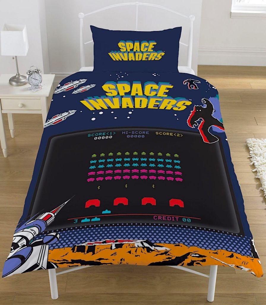 Dreamtex Space Invaders - 1 persoons dekbedovertrek (137x198cm) - Polykatoen - Multi