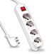 V-TAC Meervoudige stekkerdoos met kabel 1,5 m 4-voudig 10/16 A tweefase-stopcontact + Shuko lichtschakelaar en stopcontact 16 A wit