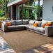 Teppium Tapis d'extérieur moderne, résistant aux intempéries, 300 x 400 cm (280 x 370 cm), marron, tissage plat, aspect sisal, imperméable, lavable, pour jardin, terrasse, camping et cuisine