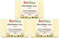 Berivita Shea Butter Zeep Naturel 3x150gr - Natuurlijke Sheabutter zeeptabletten op basis van ongeraffineerde, pure Shea Butter