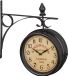 Merkloos Relaxdays Stationsklok Dubbelzijdig Londen Vintage Wandklok