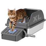Zivacate Kattenbak van roestvrij staal (XXL, 60×40 cm)