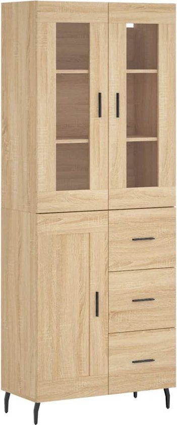 vidaXL Hoge kast 69,5x34x180 cm bewerkt hout sonoma eikenkleurig