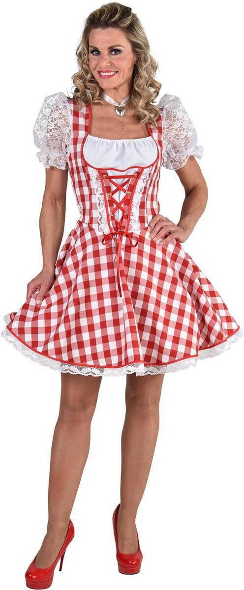 Magic by freddy Boeren Tirol & Oktoberfest Kostuum Bierfeest Dirndl Brabants Bont Vrouw Extra Small Bierfeest Verkleedkleding