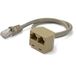 StarTech.com 2-naar-1 RJ45 splitter adapterkabel F/M grijs 0,33m