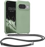 kwmobile telefoonhoesje geschikt voor Google Pixel 10 / Pixel 10 Pro - Hoesje van siliconen met telefoonkoord - In grijsgroen
