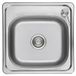 Acier chromé évier simple, 47,5 x 47,5 cm, droite, set pour distributeur de liquide