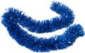 Ger Import Kerstslingers - glitter blauw - folie lametta - 180 x 12 cm - extra brede slinger/kerstboom versiering