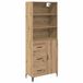 vidaXL Highboard Artisan Eiken 69,5 x 34 x 180 cm Bewerkt hout