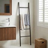 vidaXL Dekenladder Zwart 40 x 150 cm Bamboe