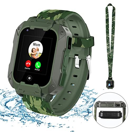 LiveGo Smart Watch voor Kinderen, 4G Secure Smart Watch met Afneembare Behuizing GPS-tracker SOS-oproepcamera WiFi voor Kinderen Studenten van 4-12 jaar Verjaardagscadeaus Schooldag