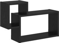 vidaXL Wandplank Muurmontage Zwart eiken 55 x 15 x 35 cm Bewerkt hout