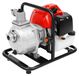 Pompe à eau à essence - 2 temps, pompe portable - 1,25 kW - Hauteur de refoulement 30 mètres - Débit 135 litres par minute - Silencieux et économique - Rouge