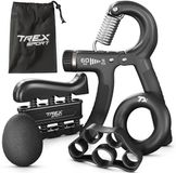 Trex Sport Handknijpers - Set van 5 - Verstelbare weerstand - 5-60 kg
