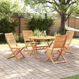 vidaXL Eettafel Set Bruin Massief Acacia Hout
