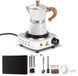 Bolt Edge Espresso machine à café - Blanc - Percolateur - Cafetière italienne - Avec moulin à café - Utilisation en camping et à la maison