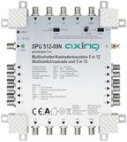 Axing SPU 512-09N multischakelaar 12 deelnemers cascadeerbaar SAT actief Quad LNB geschikt kabel TV energiebesparende schakeling