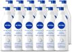 Nivea 12 x Lait pour le corps express avec pompe - Pour peau normale à sèche - 72 heures d'hydratation - 400 ml - Lot économique