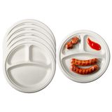 Pure - Disposable Tableware Pure BBQ wegwerp vakjes borden - 12 stuks - D23 cm - suikerriet - biologisch afbreekbaar