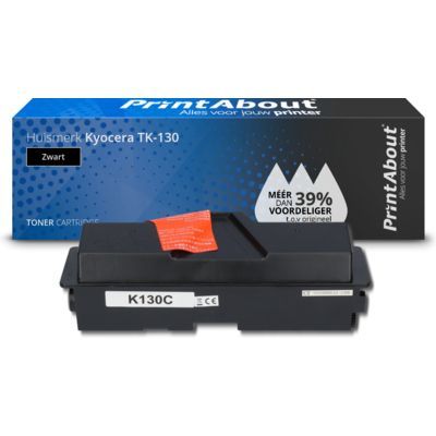PrintAbout Huismerk Kyocera TK-130 Zwart Toner | 8000 Pagina's | Compatibel