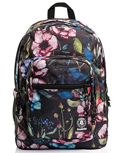Invicta Jelek Rugzak - 38 l - Meerkleurig - Waterbestendig - Wildflowers Black