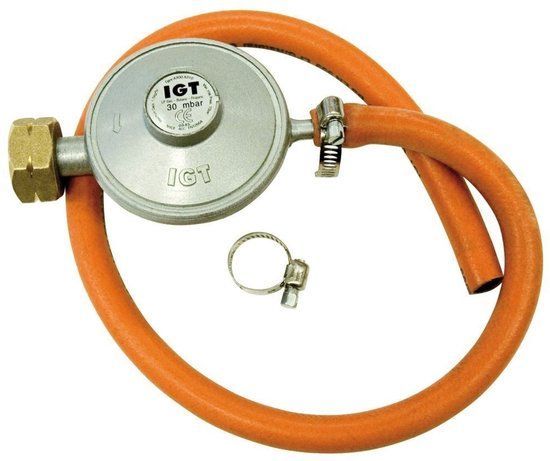 Barbecook Gasregulator + Slang 30 Mbar - Oranje