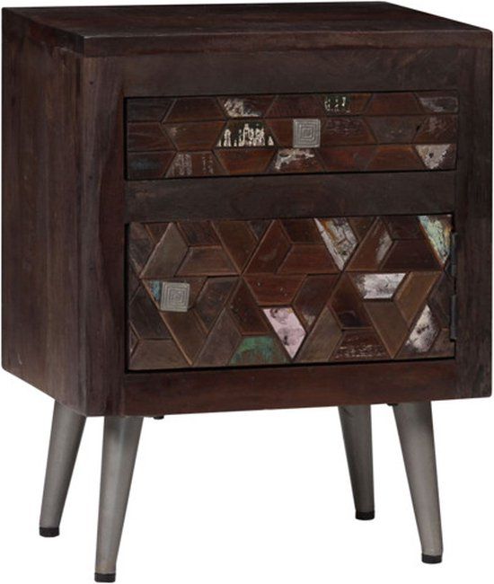 vidaXL Nachtkastje 40x30x50 cm massief gerecycled hout