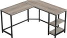 CaliCosy Bureau d'angle Beige Panneau de particules 138 x 138 x 76 cm