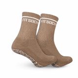FS FitSockr Gripsocks FitSockr Gripsokken Balance - Grip Sokken Pilates 2 Paar - Antislip Sokken Dames - Sportsokken met grip - Grip socks - Bruin - maat 32/36