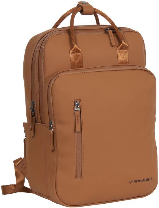 New Rebels William Milwaukee Cognac 20L Rugzak Waterafstotend Laptop 15.6