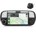 Awesafe Carplay 7-inch 2+64G Android 15 autoradio, geschikt voor Fiat 500 (2012-2017), met DAB+ GPS navigatie, Bluetooth, FM, stuurwielbediening (SWC), RDS en DSP, en USB-aansluiting. 2DIN