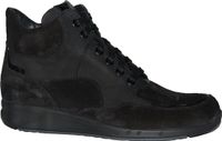 Durea 9735 Wijdte G Zwart/Antracite Suède Veterschoenen