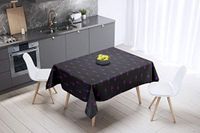 Bonamaison Tafelkleed, Anti-Mold, Sneldrogend, Waterdicht, 100% Polyester Tafellaken, Paars, zwart, 140 x 140 Cm