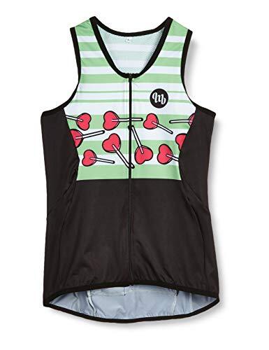 MB Wear dames shirt Love-L unisex volwassenen, groen/roze/zwart/wit, FR: L (maat fabrikant: L)