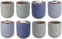 Excellent Houseware Siaki Koffiemok/theemok - set 8x - Nordic - pastel mix - 250 ml - mokken - keramiek