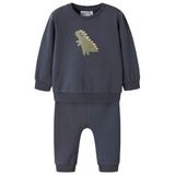 NAME IT BABY broek en sweater set met print - donkerblauw