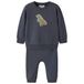 NAME IT BABY broek en sweater set met print - donkerblauw