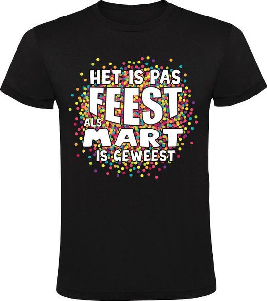Sol's Het is pas feest als Mart is geweest Heren T-shirt Zwart 4XL