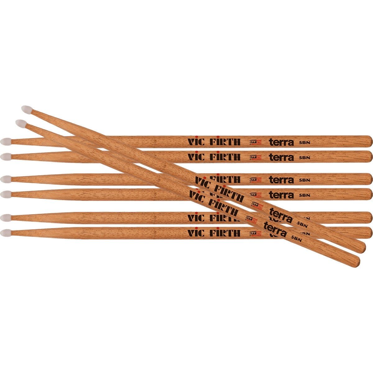 Vic Firth American Classic Terra 5B Nylon Value Pack Drumsticks (4 Pair)