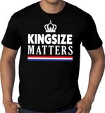 Bellatio Decorations Kingsize Matters Zwart Kingsday / Koningsdag shirt heren - Oranje kleding XXXXL