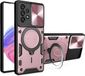 Merkloos Hoesje met Camera Slider Geschikt voor de Samsung Galaxy A53 - Back Cover met Standaard - Uitklapbare Kickstand Ring - Beschermhoes TPU - Magneet voor Auto Houder Roze