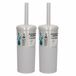 2x Brosse de toilette / brosses de toilette grise avec support 10,5 x 10,5 x 35 cm
