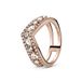 Pandora Ring Wishbone Pandora Rose met zirkonia Maat: 58