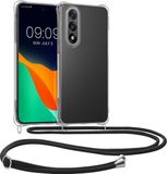 kwmobile telefoonhoesje geschikt voor OnePlus Nord 5 - Hoesje met telefoonkoord - Back cover in zwart / transparant