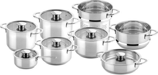Mepra Gourmet Pannenset (14-delig) - RVS - Zilver